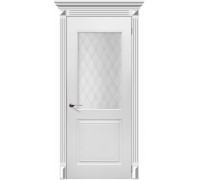 Дверь Верда Форте эмаль Остекление Белое матовое Кристалл Белый