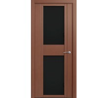 Дверь Верда H-II шпон Стекло черное Дуб палисандр