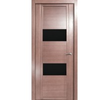 Дверь Верда H-VII шпон Стекло черное Дуб грейвуд