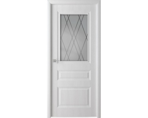 Дверь Верда Каскад ламинированное Стекло Сатинато тон Белый ясень