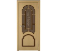 Дверь Верда Соната шпон Остекление Матовое бронзовое с рис. Дуб
