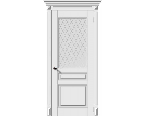 Дверь Верда Версаль-Н эмаль Остекление Белое матовое Кристалл Белый
