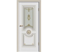 Дверь Верда Олимп эмаль Остекление Белое матовое с рис. РАЛ 9010