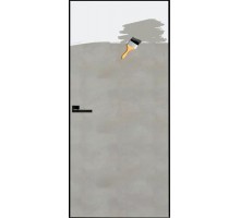 Дверь Верда AL кромка черная 2100мм. Обратное открывание Под покраску