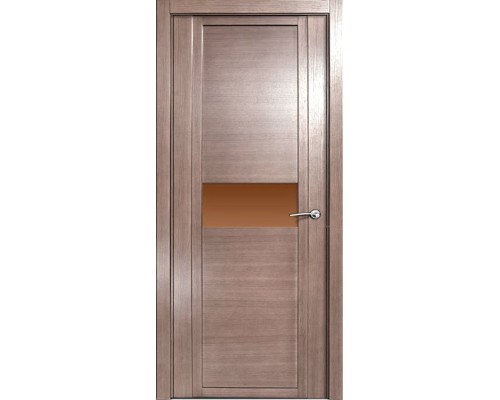 Дверь Верда H-I шпон Стекло бронза Дуб грейвуд