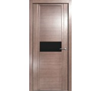 Дверь Верда H-I шпон Стекло черное Дуб грейвуд