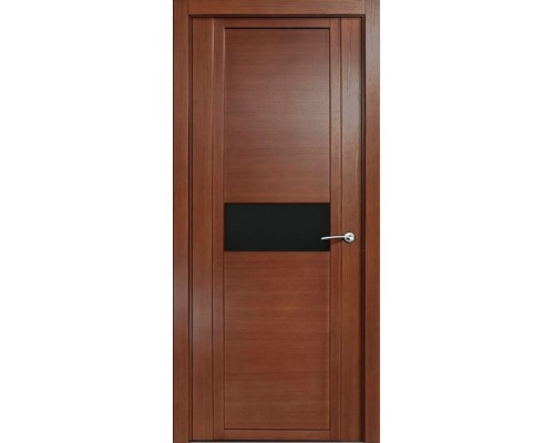 Дверь Верда H-I шпон Стекло черное Дуб палисандр