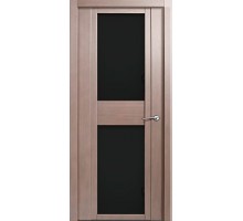 Дверь Верда H-II шпон Стекло черное Дуб грейвуд