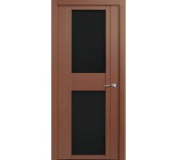 Дверь Верда H-II шпон Стекло черное Дуб палисандр