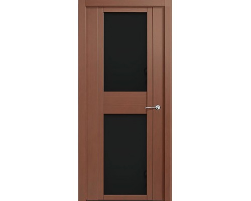 Дверь Верда H-II шпон Стекло черное Дуб палисандр