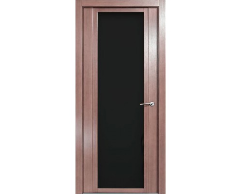 Дверь Верда H-IV шпон Стекло черное Дуб грейвуд