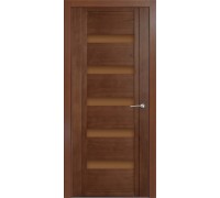 Дверь Верда H-V шпон Стекло бронза Дуб палисандр