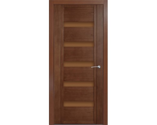 Дверь Верда H-V шпон Стекло бронза Дуб палисандр