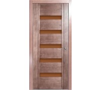 Дверь Верда H-V шпон Стекло бронза Дуб грейвуд