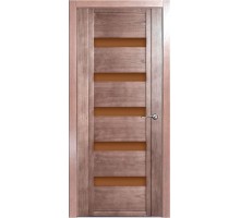 Дверь Верда H-V шпон Стекло бронза Дуб грейвуд