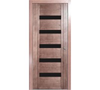 Дверь Верда H-V шпон Стекло черное Дуб грейвуд