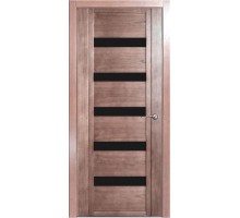 Дверь Верда H-V шпон Стекло черное Дуб грейвуд