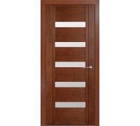 Дверь Верда H-V шпон Стекло белое Дуб палисандр