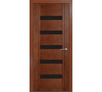 Дверь Верда H-V шпон Стекло черное Дуб палисандр