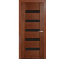 Дверь Верда H-V шпон Стекло черное Дуб палисандр