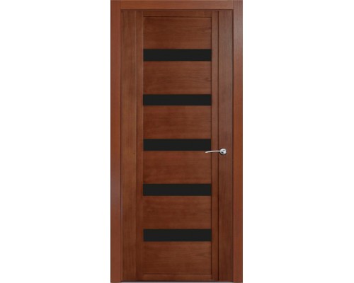 Дверь Верда H-V шпон Стекло черное Дуб палисандр