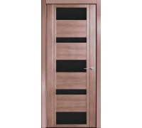 Дверь Верда H-VI шпон Стекло черное Дуб грейвуд