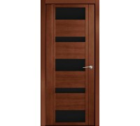 Дверь Верда H-VI шпон Стекло черное Дуб палисандр