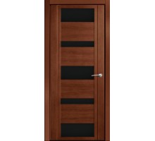 Дверь Верда H-VI шпон Стекло черное Дуб палисандр