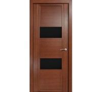 Дверь Верда H-VII шпон Стекло черное Дуб палисандр