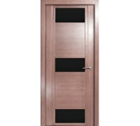 Дверь Верда H-VIII шпон Стекло черное Дуб грейвуд