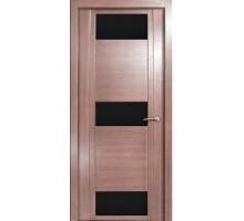 Дверь Верда H-VIII шпон Стекло черное Дуб грейвуд