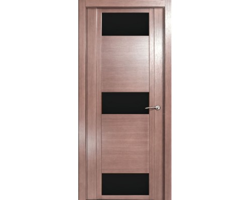 Дверь Верда H-VIII шпон Стекло черное Дуб грейвуд