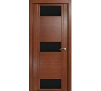Дверь Верда H-VIII шпон Стекло черное Дуб палисандр