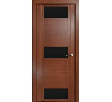 Дверь Верда H-VIII шпон Стекло черное Дуб палисандр