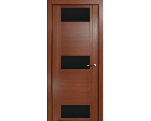 Дверь Верда H-VIII шпон Стекло черное Дуб палисандр