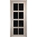 Дверь Верда К-8 экошпон Остекление Лакобель черное тон Кремовая лиственница