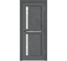 Дверь Верда М-19 экошпон Стекло Сатинато Бетон темный