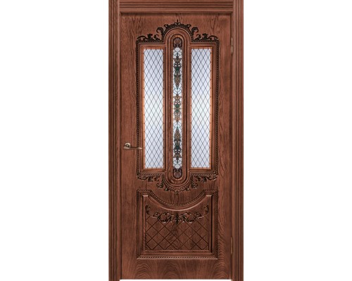 Дверь Верда Муар шпон Остекленное Орех натуральный 2