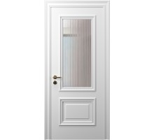 Дверь Верда Премьер 14 эмаль Остекление Флутс прозрачное Белый