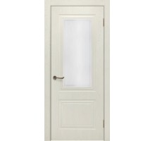 Дверь Верда Сити 5 RAL 9001 шпон Стекло Сатинат с рисунком РАЛ 9001