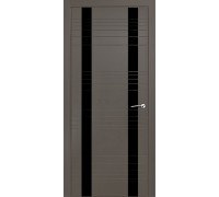 Дверь Верда V-II шпон Остекление Лакобель черное Гриджио