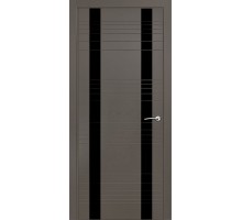Дверь Верда V-II шпон Остекление Лакобель черное Гриджио