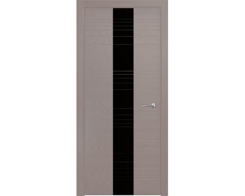 Дверь Верда V-V шпон Остекление Лакобель черное Темно-серый