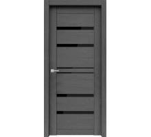 Дверь Верда Велюкс 1 Ясень грей экошпон Стекло Лакобель черное Ясень грей