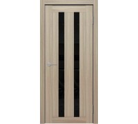 Дверь Верда X-10 экошпон Остекление Лакобель черное тон Белая лиственница
