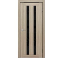 Дверь Верда X-10 экошпон Остекление Лакобель черное тон Белая лиственница