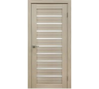 Дверь Верда X-2 экошпон Остекление Сатинат белое Лиственница кремовая