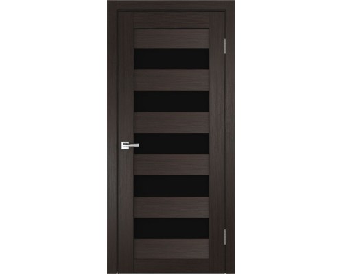 Дверь Верда X-4 экошпон Остекление Лакобель черное тон Грей