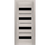 Дверь Верда X-5 экошпон Остекление Лакобель черное тон Белая лиственница