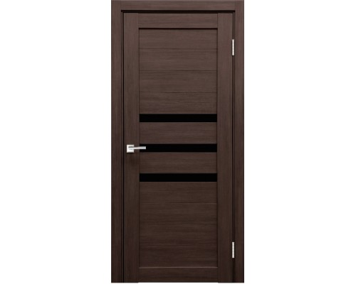 Дверь Верда X-6 экошпон Остекление Лакобель черное тон Грей